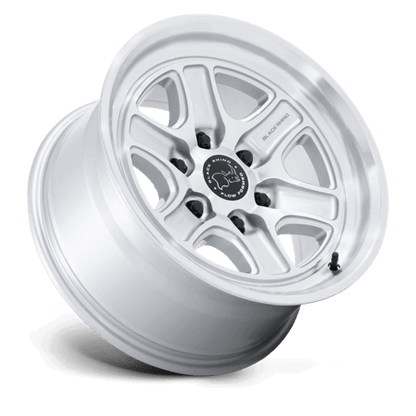 Black Rhino BR032 ECHO Gloss Silver W/ Machined Face wheel showcasing its rugged design and modern features.