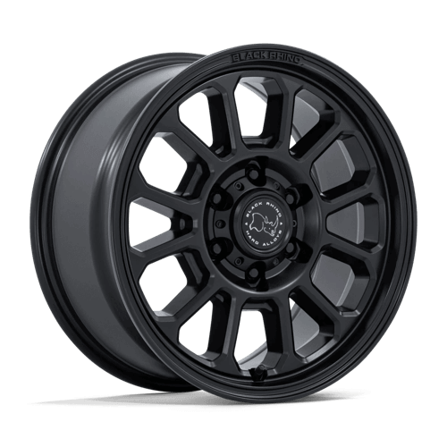 Black Rhino BR033 ALTA Matte Black wheel showcasing split six-spoke design with a Matte Black finish and flat lip.