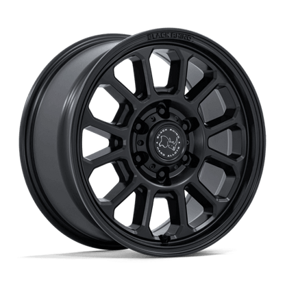 Black Rhino BR033 ALTA Matte Black wheel showcasing split six-spoke design with a Matte Black finish and flat lip.