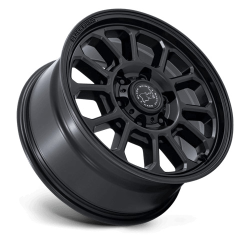 Black Rhino BR033 ALTA Matte Black wheel featuring a sleek split six-spoke design and durable matte finish.