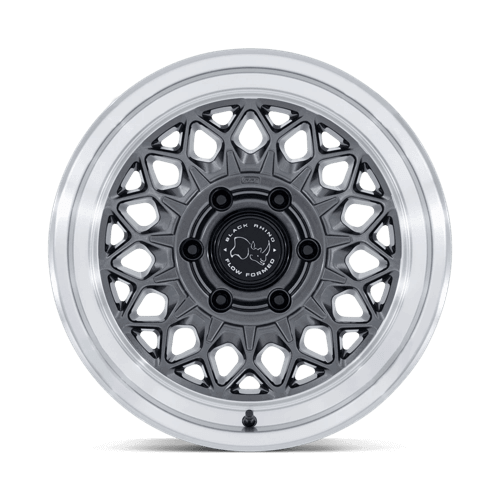 Black Rhino BR034 GRAZ Gloss Gunmetal W/ Machined Lip wheel with retro mesh design and stepped lip