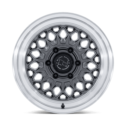 Black Rhino BR034 GRAZ Gloss Gunmetal W/ Machined Lip wheel with retro mesh design and stepped lip