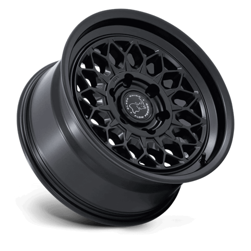 Black Rhino BR034 GRAZ Matte Black wheel showcasing retro mesh design and stepped lip accent.