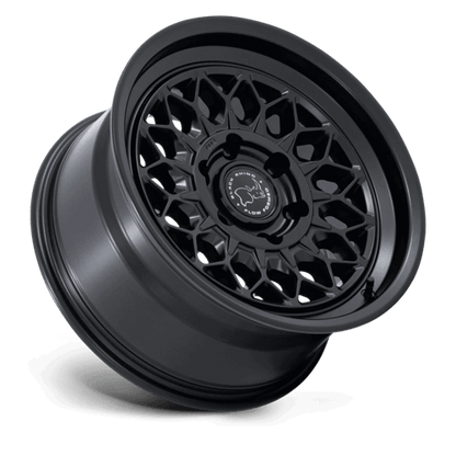 Black Rhino BR034 GRAZ Matte Black wheel showcasing retro mesh design and stepped lip accent.