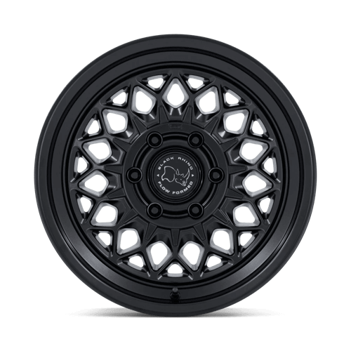 Black Rhino BR034 GRAZ Matte Black wheel featuring retro mesh design and Flow Formed Technology.