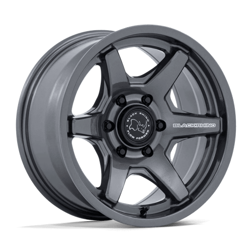 Black Rhino BR035 KUMA Gloss Gunmetal wheel with a six-spoke design and Flow Formed Technology.