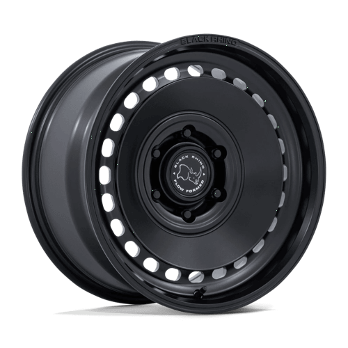 Black Rhino BR036 BASIN Matte Black sturdy wheel designed for rugged adventures with a modern rally style.