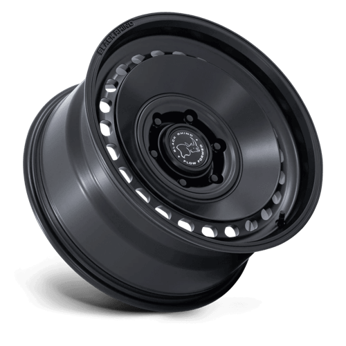 Black Rhino BR036 BASIN Matte Black rally-inspired wheel designed for rugged performance and modern adventure.