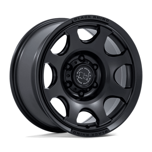 Black Rhino BR037 TEMBO Matte Black 8-spoke wheel with a rugged design and Bead Retention System for off-road use.
