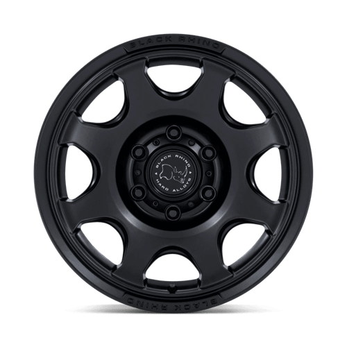 Black Rhino BR037 TEMBO Matte Black wheel with 8-spoke design and Bead Retention System for off-road performance.