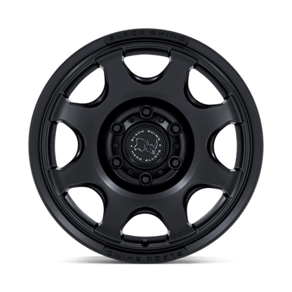 Black Rhino BR037 TEMBO Matte Black wheel with 8-spoke design and Bead Retention System for off-road performance.