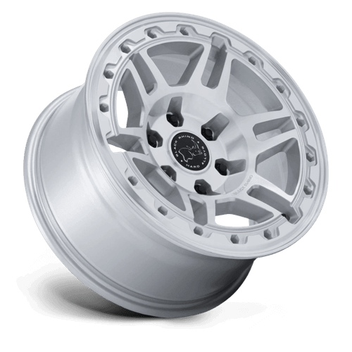 Black Rhino BR039 VANGUARD Gloss Silver W/ Machined Face wheel with a bold slotted design and concave profile.