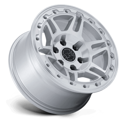 Black Rhino BR039 VANGUARD Gloss Silver W/ Machined Face wheel with a bold slotted design and concave profile.
