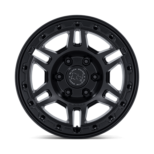 Black Rhino BR039 VANGUARD Matte Black wheel, featuring a slotted 6-spoke design and robust cast construction.