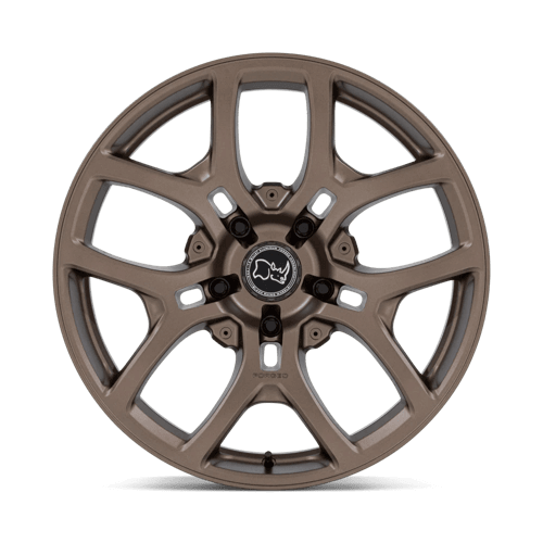 Black Rhino BR406 ROCKLEDGE Matte Bronze wheel with five-spoke design and a sleek matte finish.