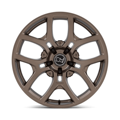 Black Rhino BR406 ROCKLEDGE Matte Bronze wheel with five-spoke design and a sleek matte finish.