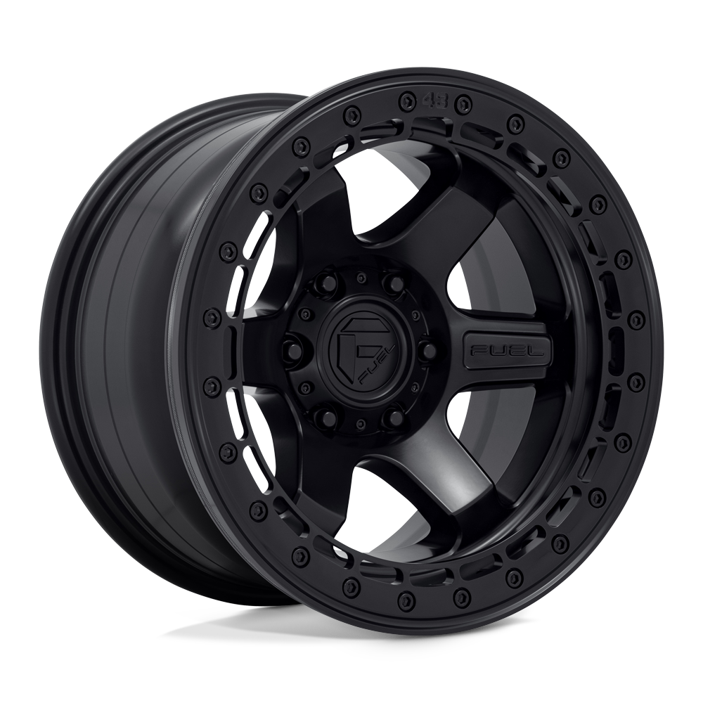 Fuel 1PC D122 BLOCK BEADLOCK MATTE BLACK WITH MATTE BLACK RING