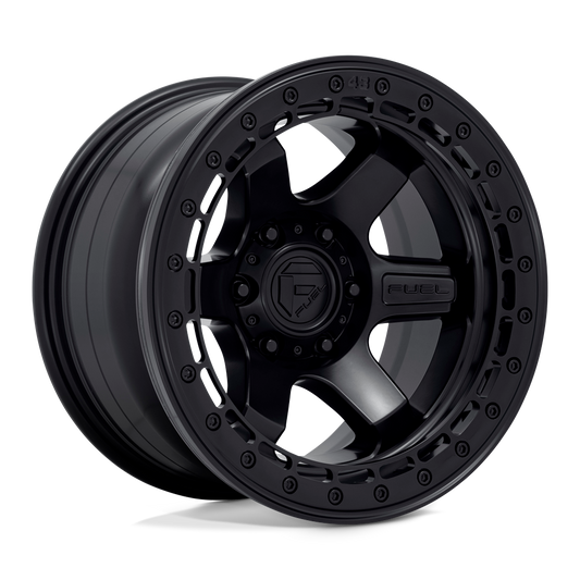 Fuel 1PC D122 BLOCK BEADLOCK MATTE BLACK WITH MATTE BLACK RING