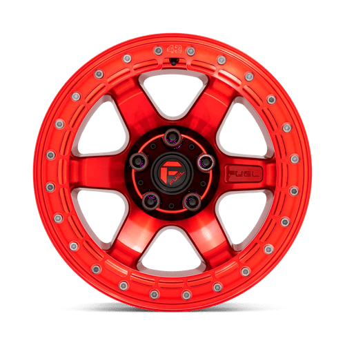 Fuel 1PC D123 BLOCK BEADLOCK CANDY RED WITH CANDY RED RING