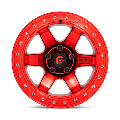 Fuel 1PC D123 BLOCK BEADLOCK CANDY RED WITH CANDY RED RING