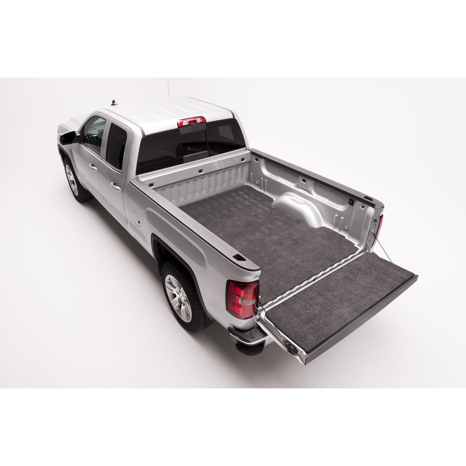 BedRug Bedmat For Spray-In Or No 20+ Silverado/Sierra 6'9" Bed w/o Multi-Pro Tailgate Bed Mat - Charcoal (BMC20SBS) installed in truck bed.