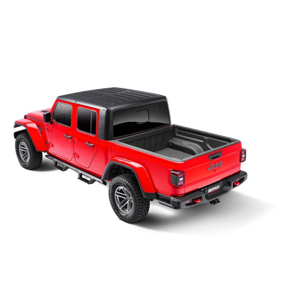 BedRug 2020-2025 Jeep JT Gladiator 5' Bed 3/4 Inch Thick Bed Mat - Charcoal (BMJ20SBS) in red Jeep truck bed.