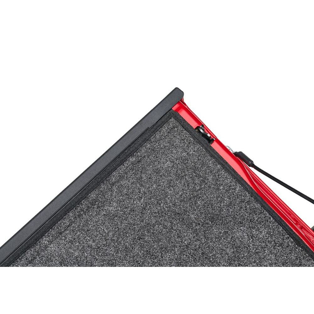 Top view of BedRug 2020-2025 Jeep JT Gladiator 5' Bed 3/4 Inch Thick Bed Mat - Charcoal (BMJ20SBS) installed in truck bed.