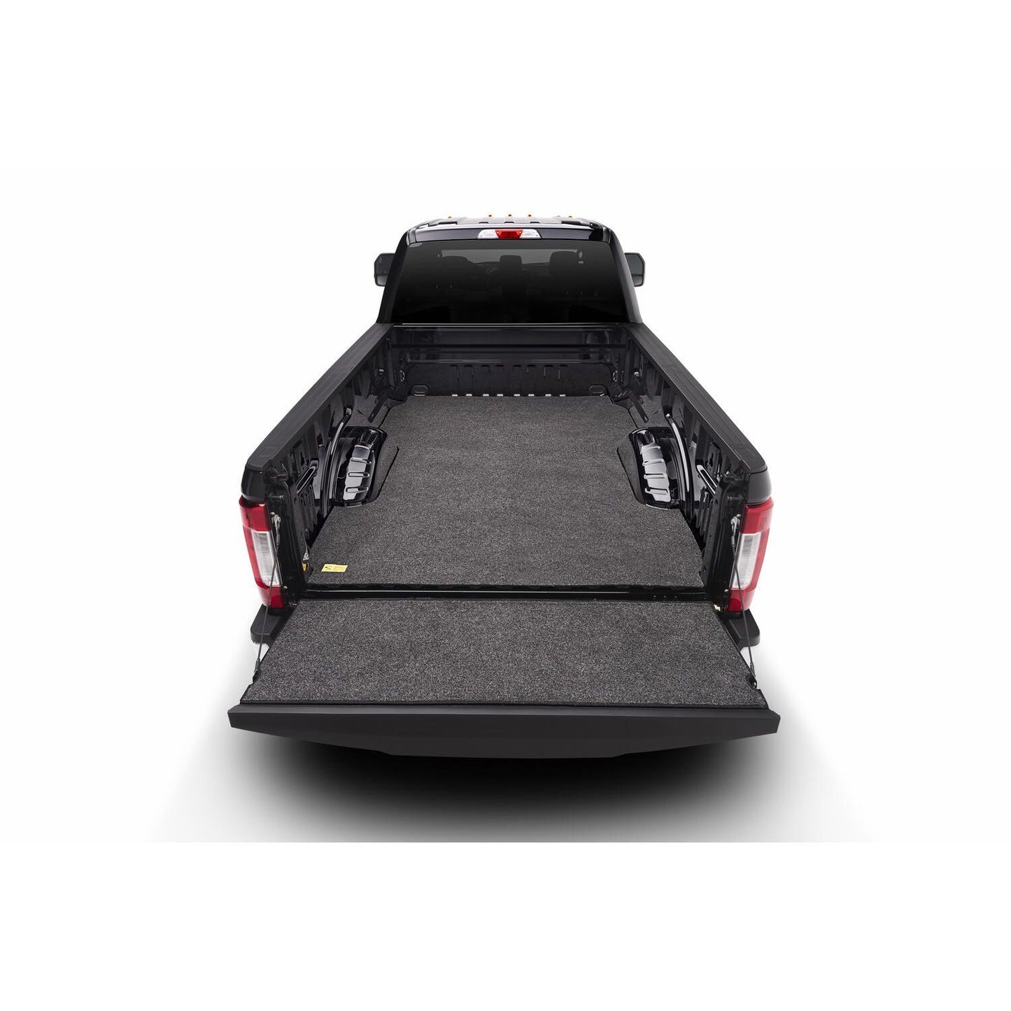 BedRug Bedmat For Spray-In Or No 99-16 Ford Super Duty 8' Bed 3/4 Inch Thick Bed Mat - Charcoal (BMQ99LBS) installed in truck bed.
