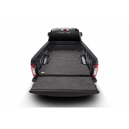 BedRug Bedmat For Spray-In Or No 99-16 Ford Super Duty 8' Bed 3/4 Inch Thick Bed Mat - Charcoal (BMQ99LBS) installed in truck bed.