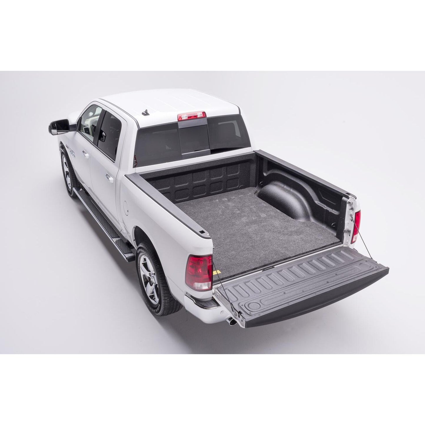 BedRug 02-18 Ram 6'4"1500 3/4 Inch Thick w/o Bed Rail Storage Bed Mat w/o Cargo Channel - Charcoal (BMT02SBS) in truck bed.