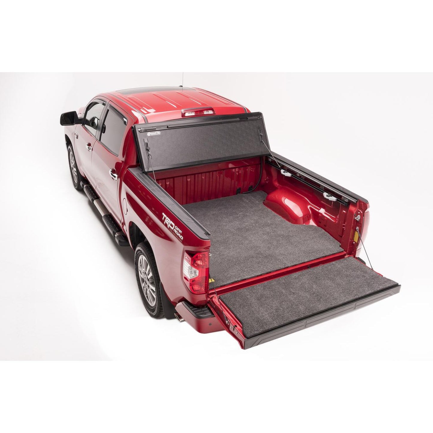 BedRug Bedmat For Spray-In Or No 07-21 Toyota Tundra 6'6" Bed 3/4 Inch Thick Bed Mat - Charcoal (BMY07RBS) in a truck bed.