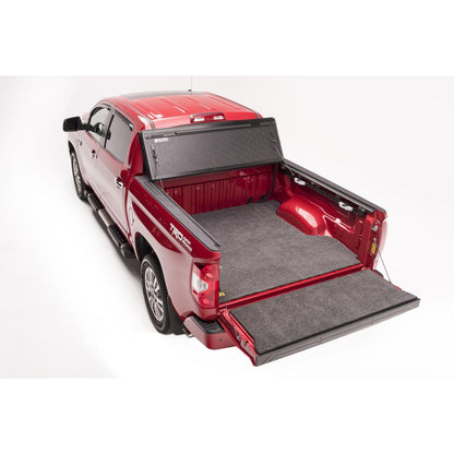 BedRug Bedmat For Spray-In Or No 07-21 Toyota Tundra 6'6" Bed 3/4 Inch Thick Bed Mat - Charcoal (BMY07RBS) in a truck bed.