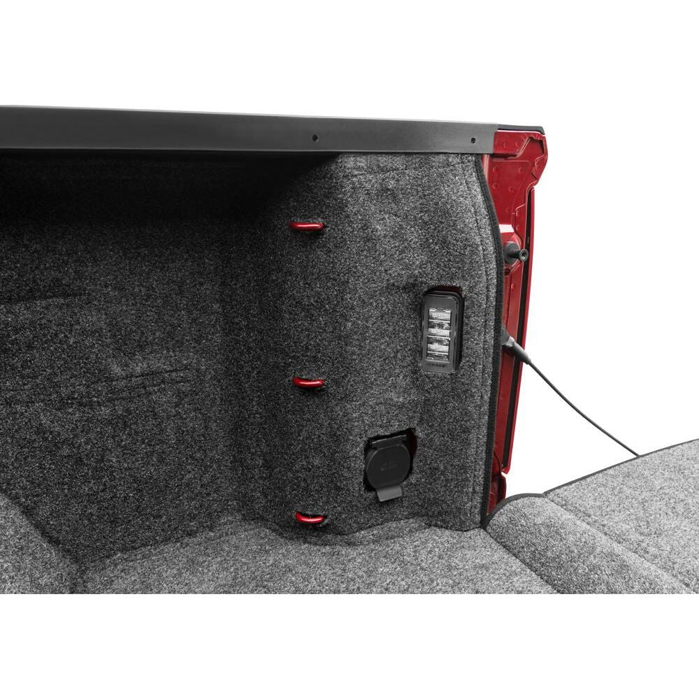 BedRug Truck 19+ - Charcoal (New Body Style) Silverado / Sierra 1500 6'6" Bed w/o Multi-Pro Tailgate w/o Carbonpro Bed Liner w/ Tailgate Mat interior view.
