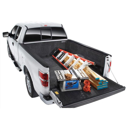 BedRug Truck 19+ - Charcoal (New Body Style) Silverado / Sierra 1500 6'6" Bed w/ Multi-Pro Tailgate w/o Carbonpro Bed Liner w/ Tailgate Mat in truck bed.
