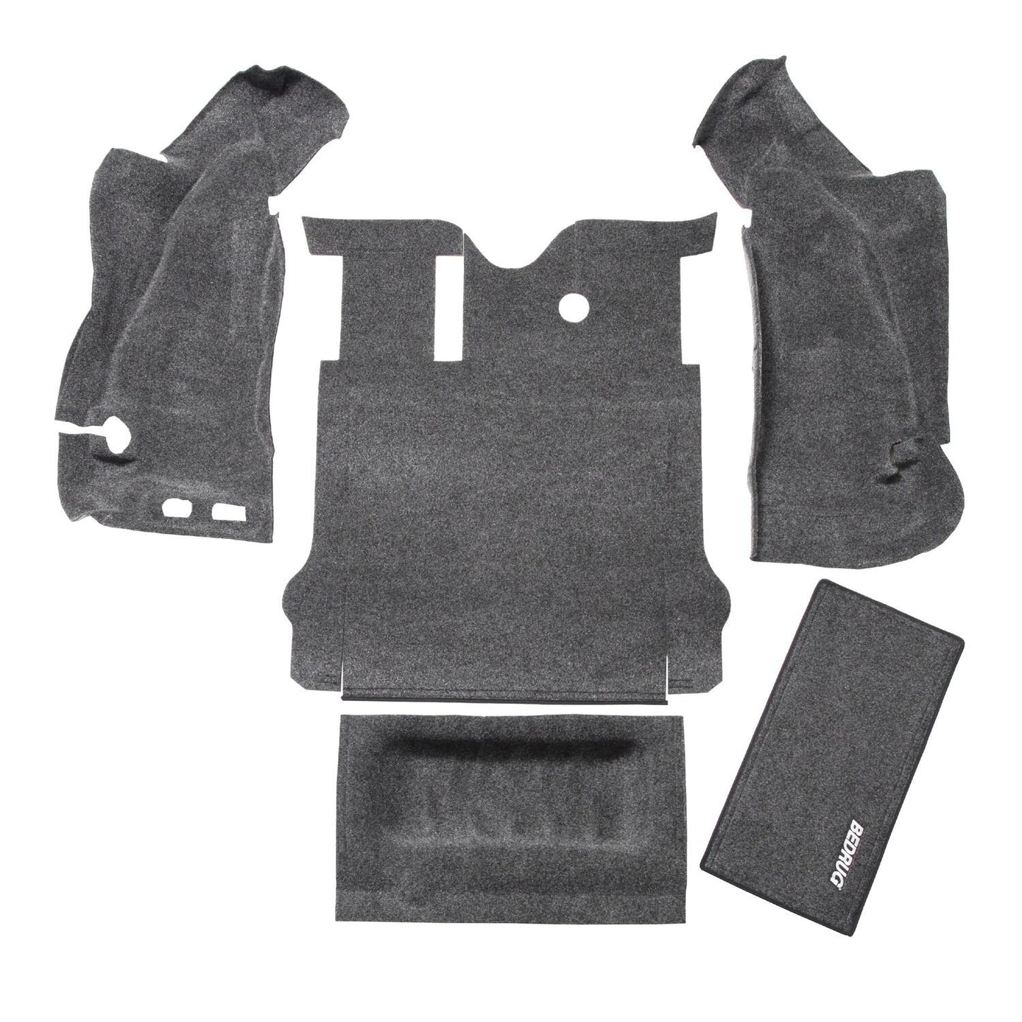 BedRug Jeep 07-10 Jeep JK 2Dr Rear 5Pc Cargo Kit - Charcoal (Includes Tailgate & Tub Liner) Cargo Kit 5 pc.