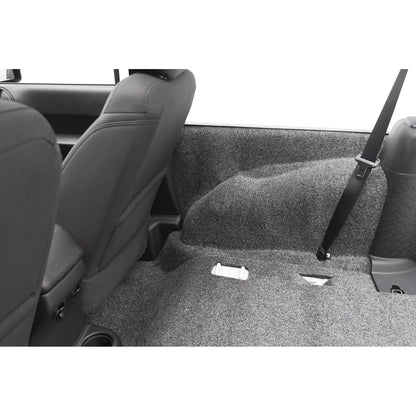 BedRug Jeep 07-10 Jeep JK 2Dr Rear 5Pc Cargo Kit - Charcoal installed in rear seating area.