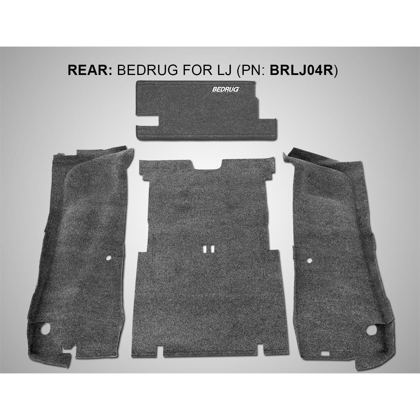 BedRug Jeep 03-06 Jeep LJ Unltd Rear 4Pc Cargo Kit - Charcoal (Inc Tlgte & Tub Liner) Cargo Kit 4 pc.