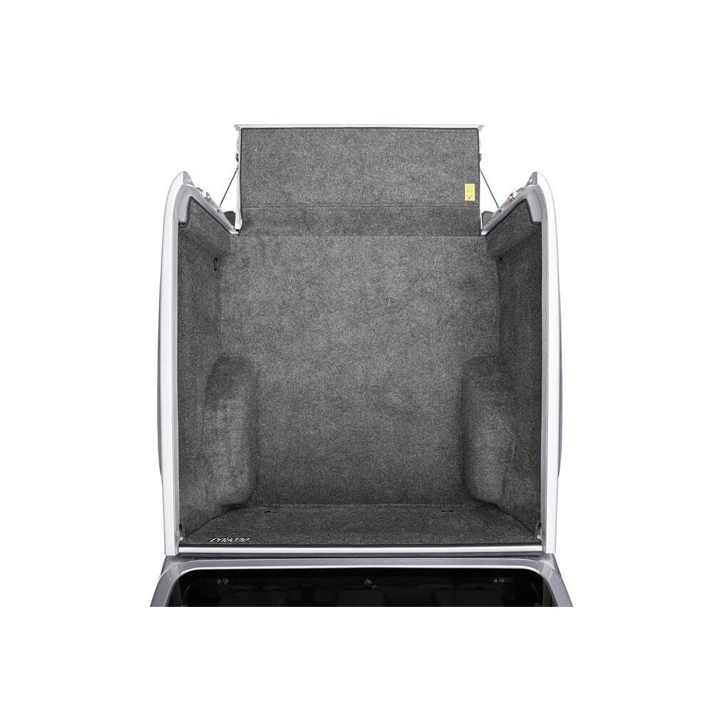 BedRug 04+ Nissan Titan Crew Cab 5.5' Bed Liner w/ Tailgate Mat - Charcoal (BRN04CCK) interior view of bed liner