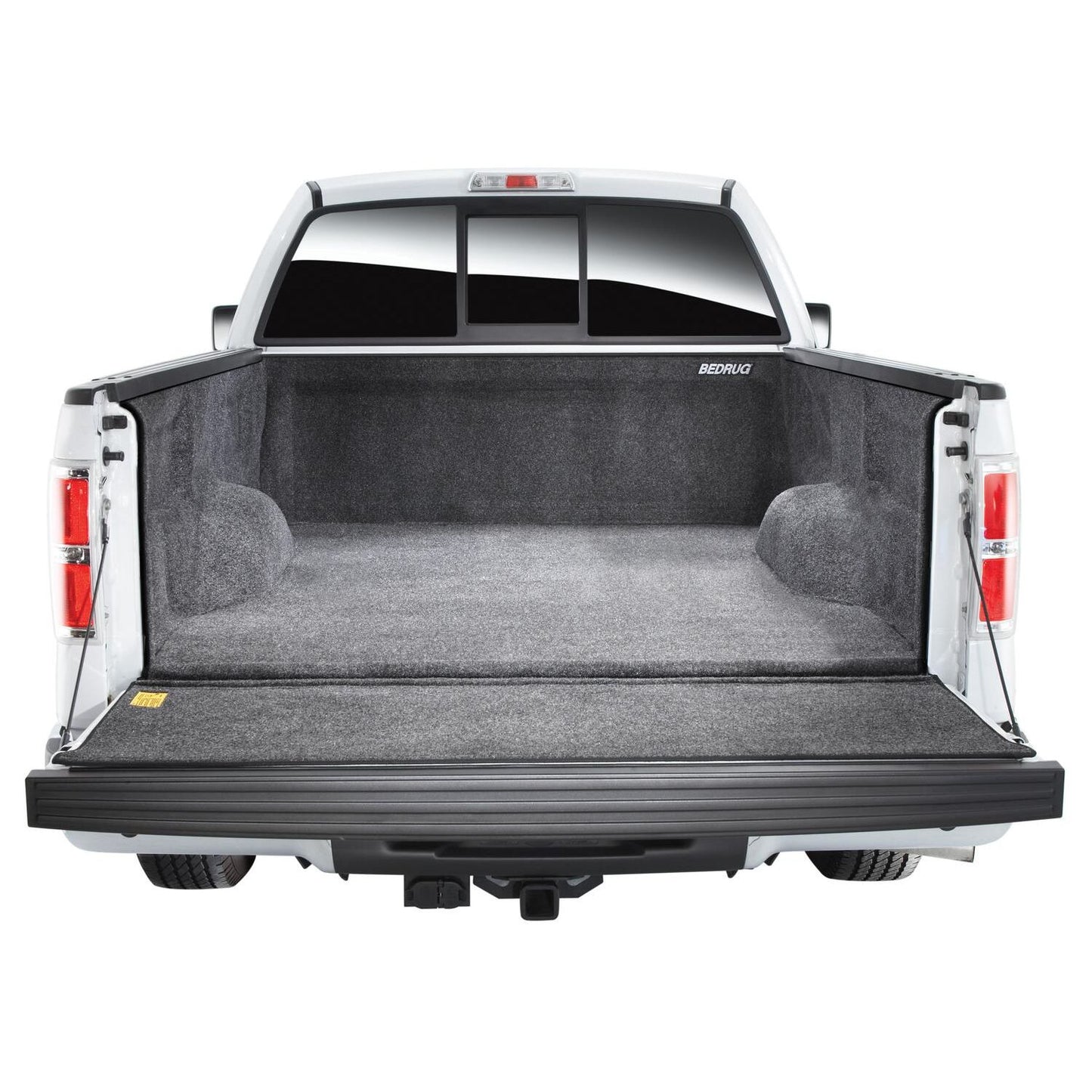 BedRug 08-16 Ford Super Duty 8.0' Long Bed w/ Factory Step Gate w/Tailgate Step Bed Liner w/ Tailgate Mat - Charcoal (BRQ08LBSGK) in truck bed