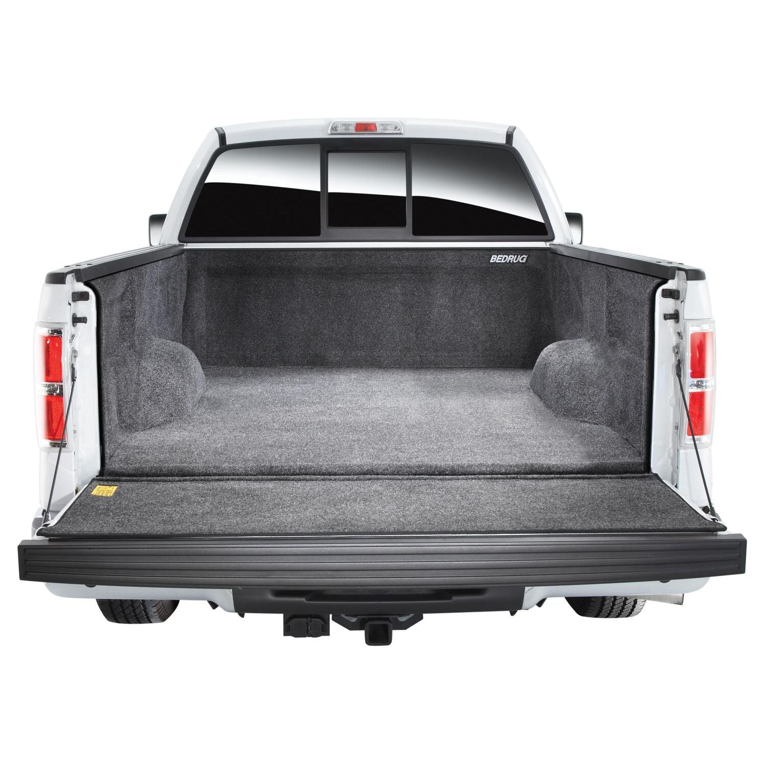 BedRug 08-16 Ford Super Duty 8.0' Long Bed w/ Factory Step Gate w/Tailgate Step Bed Liner w/ Tailgate Mat - Charcoal (BRQ08LBSGK) in truck bed
