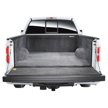 BedRug 08-16 Ford Super Duty 8.0' Long Bed w/ Factory Step Gate w/Tailgate Step Bed Liner w/ Tailgate Mat - Charcoal (BRQ08LBSGK) in truck bed