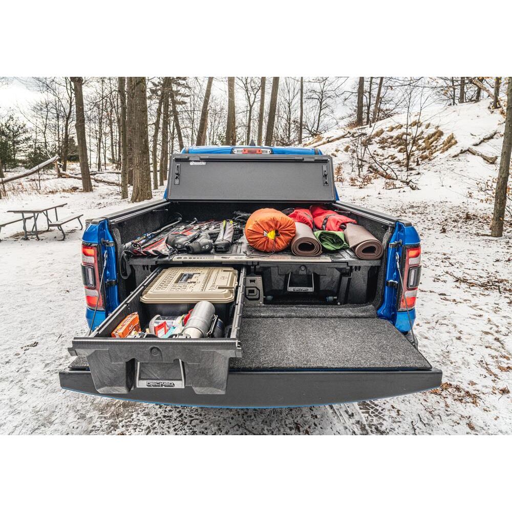 BedRug 2019-2025 Ram 1500 6'4" Bed Liner w/ Tailgate Mat w/o RamBox w/o Multifunction Tailgate - Charcoal (BRT19SBK) in truck bed.