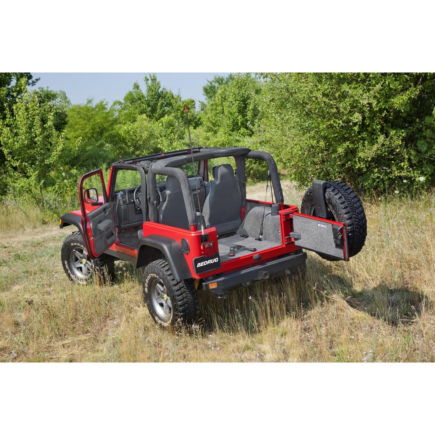 BedRug Jeep 97-06 Jeep Tj/Lj Front 3Pc Floor Kit - Charcoal (W Cntr Cnsl) - HT Shlds Floor Liner Kit installed in Jeep.