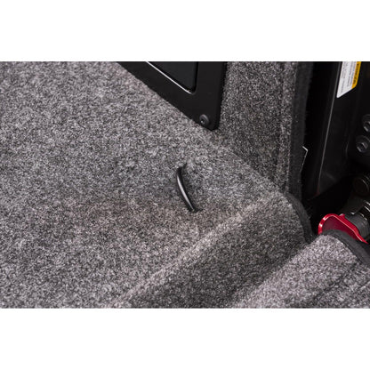 Close-up of BedRug 05+ Toyota Tacoma 5' Bed Liner w/ Tailgate Mat - Charcoal (BRY19DCK) showing texture and fit.
