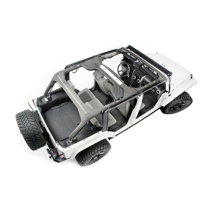 BedRug Jeep Bedtred 07-10 JK Unltd 4Dr RR 5Pc Cargo Kit Rear Kit Incl. Drivers Wheel Well/ Passengers Wheel Well/ Rear Cargo Floor/ Tailgate And Tub Liner Bed Liner - Charcoal (BTJK07R4) - Jeep interior view