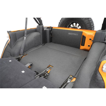 BedRug Jeep Bedtred 11-18 JK 2Dr Rear 5Pc Cargo Kit Rear Kit Incl. Drivers Wheel Well/ Passengers Wheel Well/ Rear Cargo Floor/ Tailgate And Tub Liner Bed Liner - Charcoal (BTJK11R2) installed in Jeep