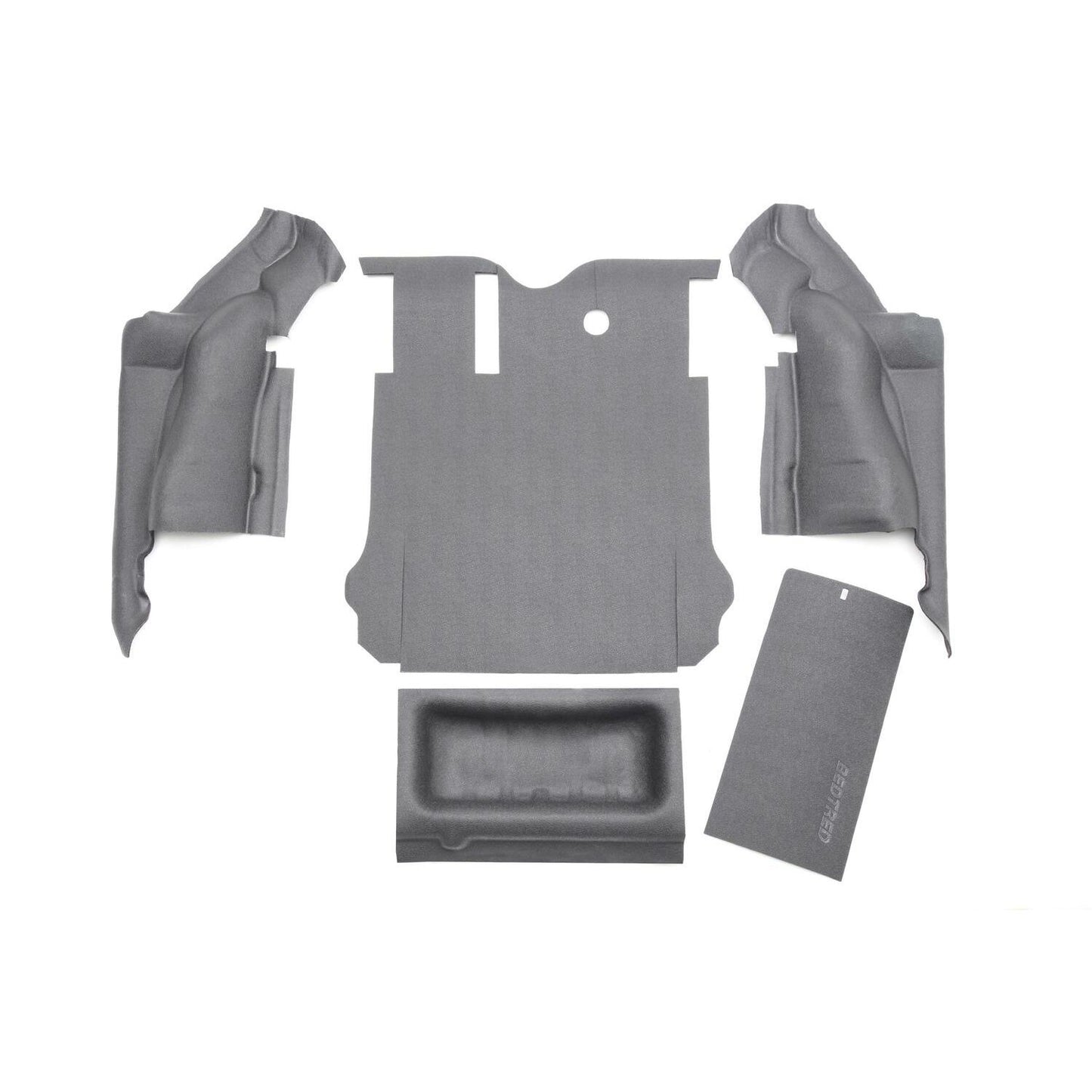 BedRug Jeep Bedtred 11-18 JK Unltd 4Dr Rear 5Pc Cargo Kit Rear Kit Incl. Drivers Wheel Well/ Passengers Wheel Well/ Rear Cargo Floor/ Tailgate And Tub Liner Bed Liner - Charcoal (BTJK11R4)
