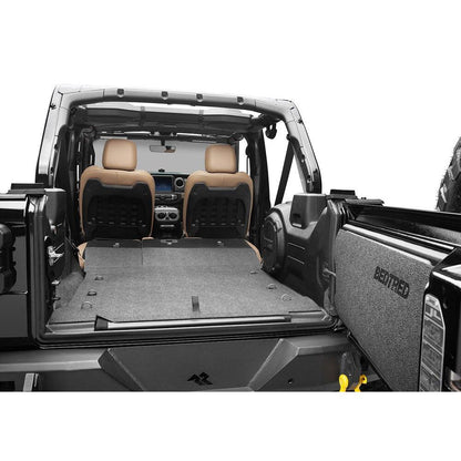 BedRug 2018-2026 Jeep Wrangler 4 Door Bed Liner - Charcoal (BTJL18R4GH) installed in vehicle interior