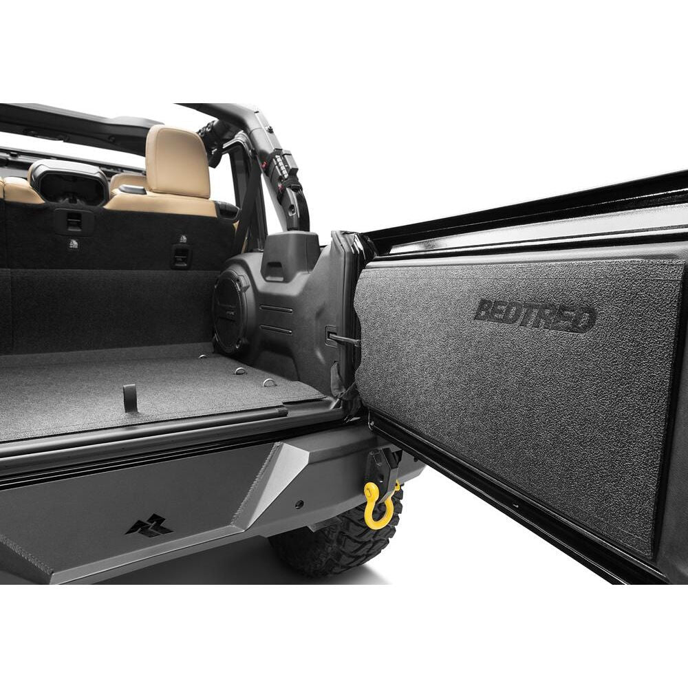 BedRug 2018-2026 Jeep Wrangler 4 Door Bed Liner - Charcoal (BTJL18R4GH) installed in Jeep interior