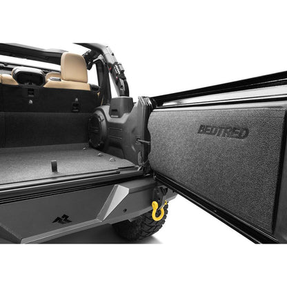 BedRug 2018-2026 Jeep Wrangler 4 Door Bed Liner - Charcoal (BTJL18R4GH) installed in Jeep interior